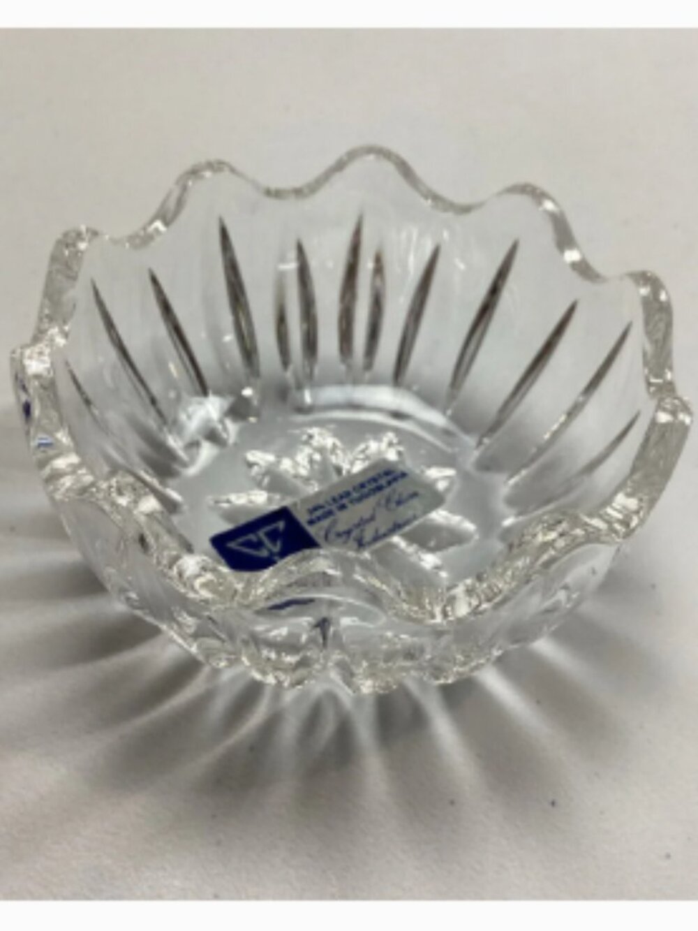Vintage 24% Lead Crystal Scalloped Edge Trinket bowl